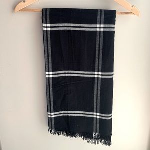SOLD! Black and White Plaid Scarf or Wrap by Ann Taylor LOFT